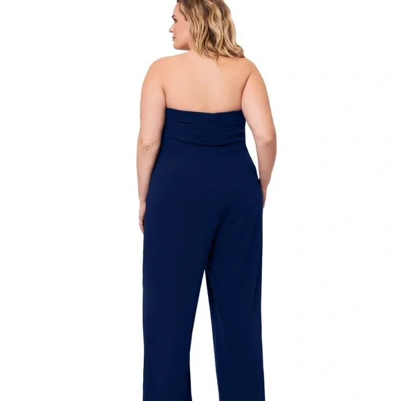 Betsy & Adam Blue Formal Jumpsuit with Sleek Design - Picture 3 of 5